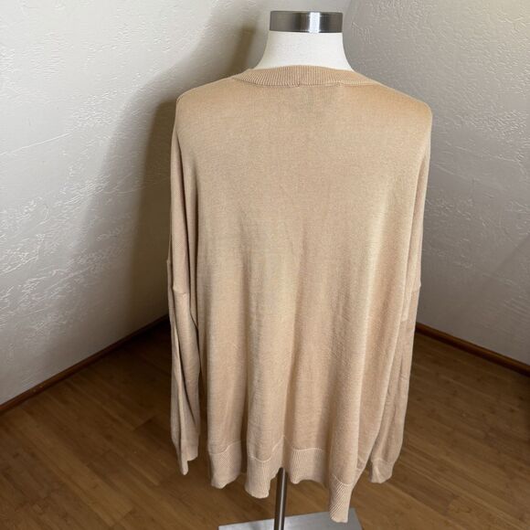 Laurie Felt V Neck Sweater Womens XL Tan Heart Print Cashmere Blend Preppy - Picture 11 of 11